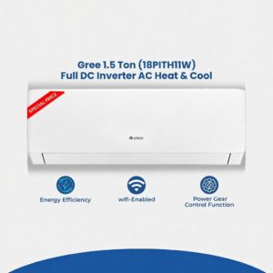 Gree 1.5 Ton (18PITH11W) Full DC Inverter, R-410 New Model Split AC