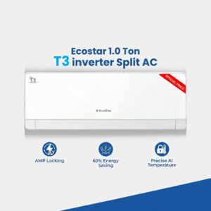 Ecostar 1 ton T3 Inverter Split AC, Full DC inverter Air Conditioner