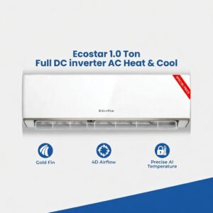 Ecostar 1 ton Full DC Inverter Split, Heat and Cool Air Conditioner