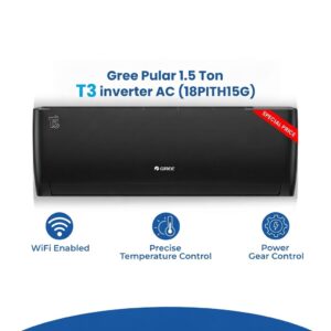 Gree 1.5 Ton, T3 inverter AC, Heat and Cool Air Conditioner (Grey)