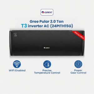Gree 2 Ton, T3 inverter AC, Heat and Cool Split Air Conditioner (Grey)