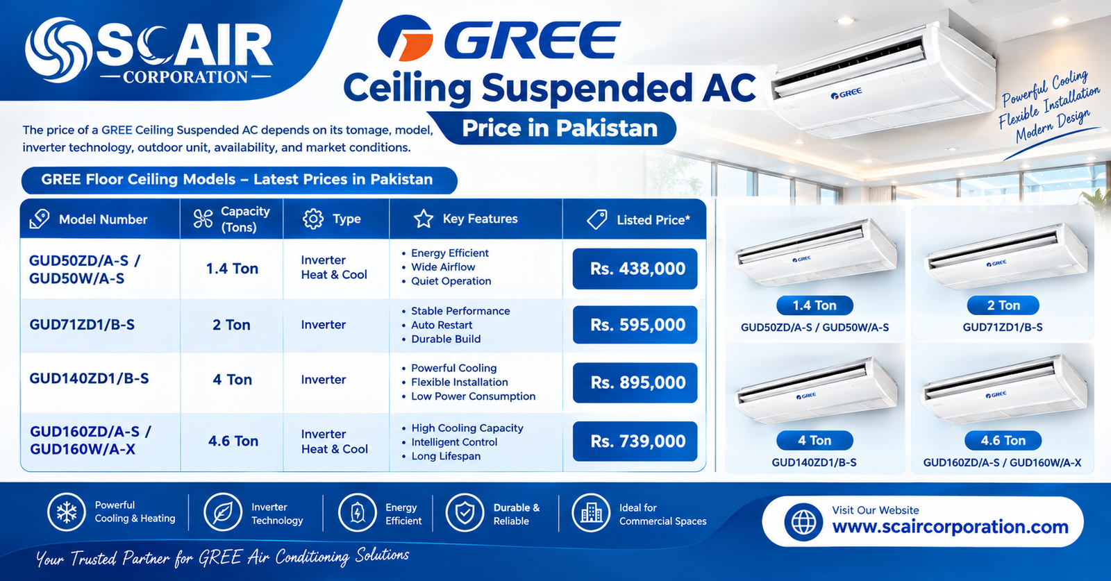 GREE Ceiling Suspended AC